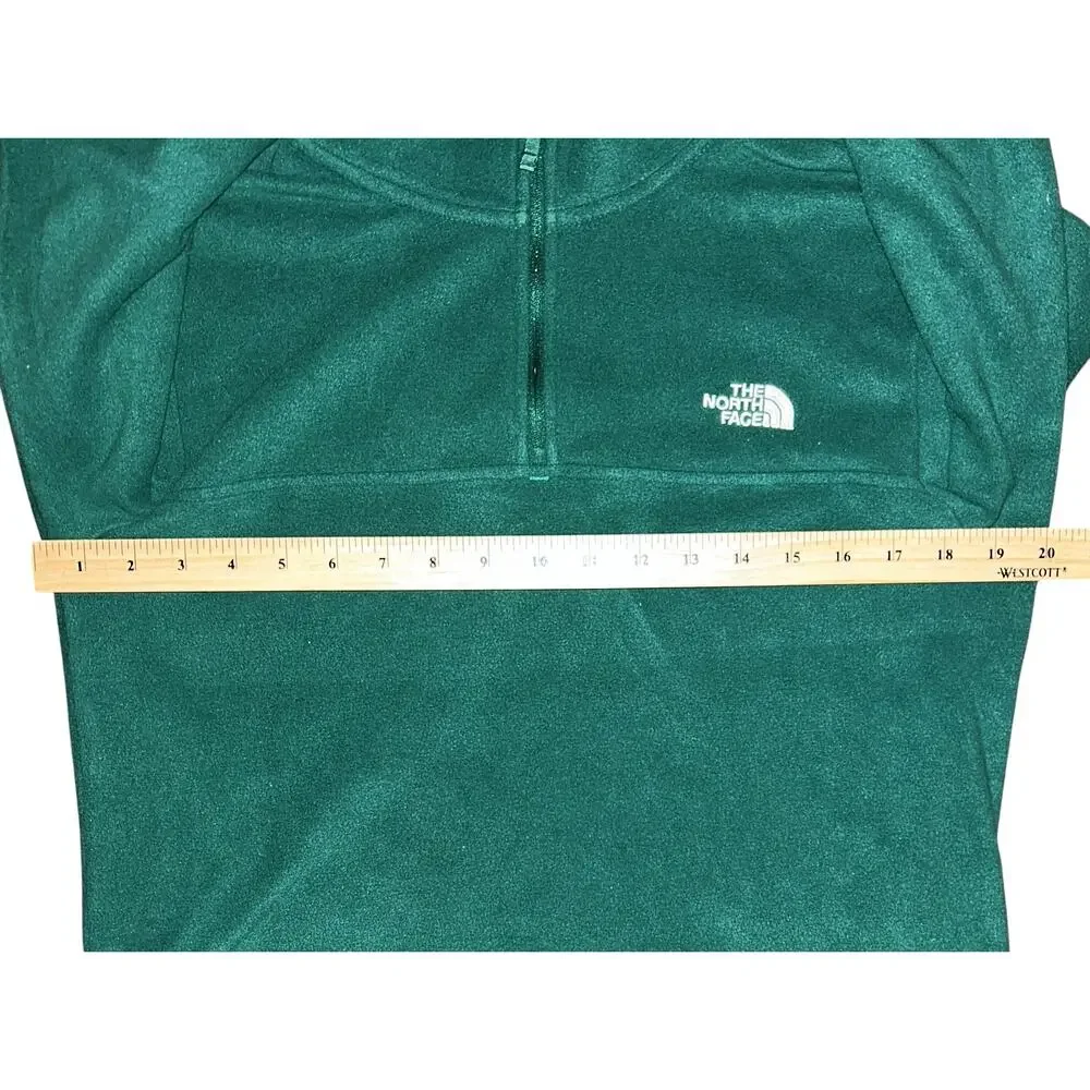 The North Face Fleece 1/4 Zip Long Sleeve Green Pullover Small